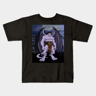 Gargoyles Cartoon - Goliath in the City Kids T-Shirt